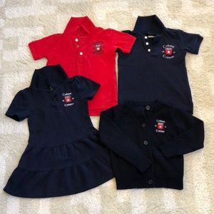Bundle of 4 Creme de la Creme girls’ uniforms 2/3T